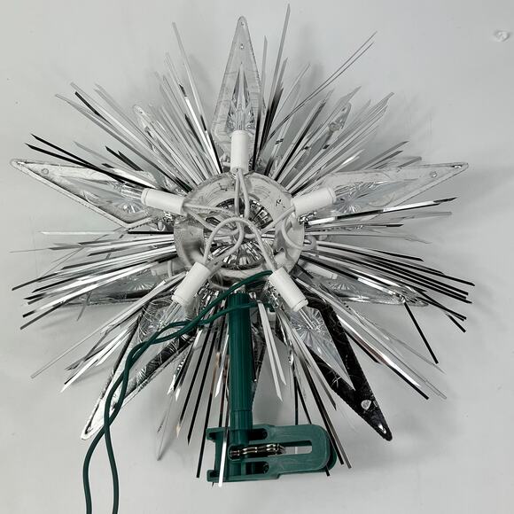 GE 21-Light Silver Jewel Tree Topper 9" Starburst Lighted Plug-In Holiday Decor - Picture 4 of 9